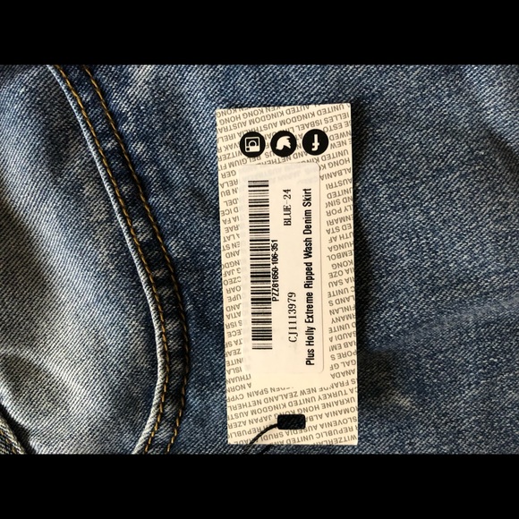 Plus Size Denim Ripped Skirt - Picture 4 of 8